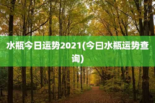 水瓶今日运势2021(今曰水瓶运势查询)