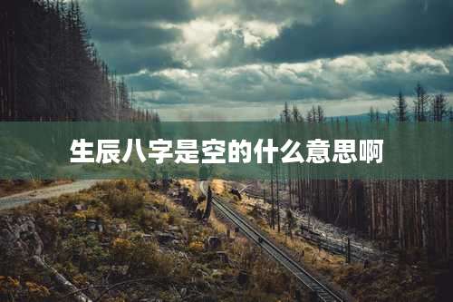 生辰八字是空的什么意思啊
