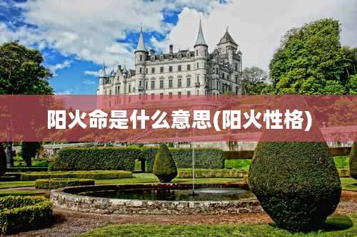 阳火命是什么意思(阳火性格)