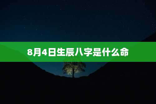 8月4日生辰八字是什么命