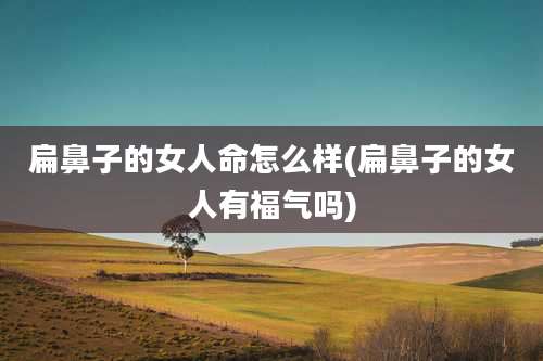 扁鼻子的女人命怎么样(扁鼻子的女人有福气吗)