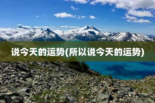 说今天的运势(所以说今天的运势)