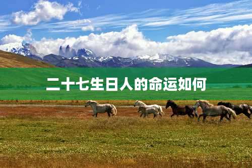 二十七生日人的命运如何
