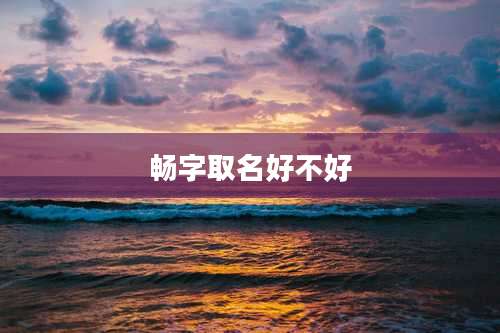 畅字取名好不好