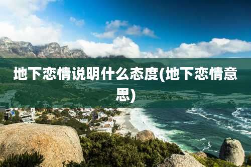 地下恋情说明什么态度(地下恋情意思)