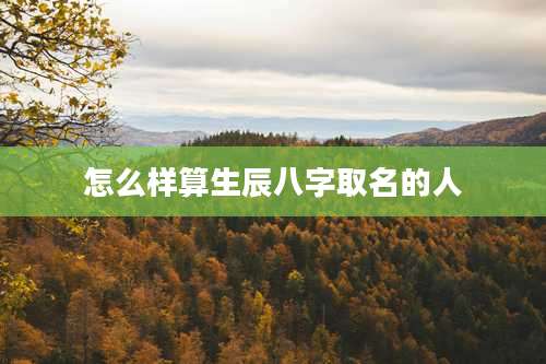 怎么样算生辰八字取名的人