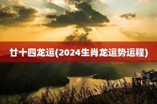 廿十四龙运(2024生肖龙运势运程)