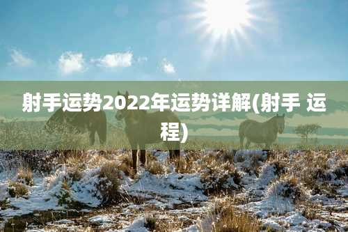 射手运势2022年运势详解(射手 运程)