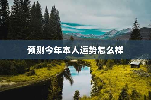 预测今年本人运势怎么样