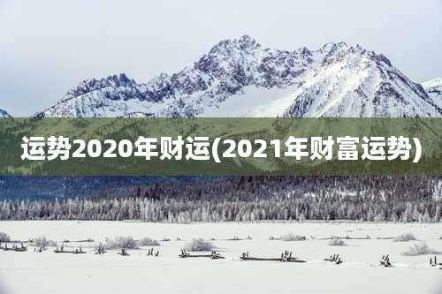 运势2020年财运(2021年财富运势)