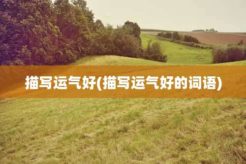 描写运气好(描写运气好的词语)