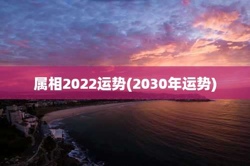 属相2022运势(2030年运势)
