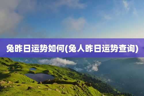 兔昨日运势如何(兔人昨日运势查询)