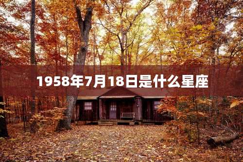 1958年7月18日是什么星座