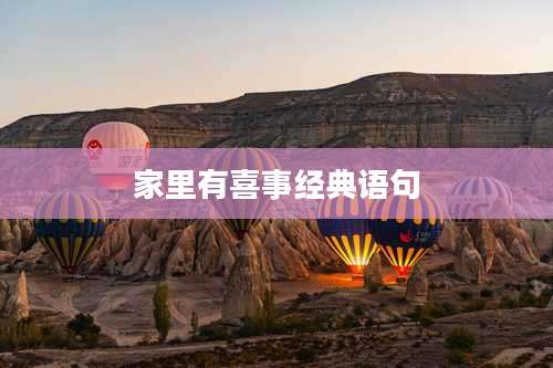 家里有喜事经典语句
