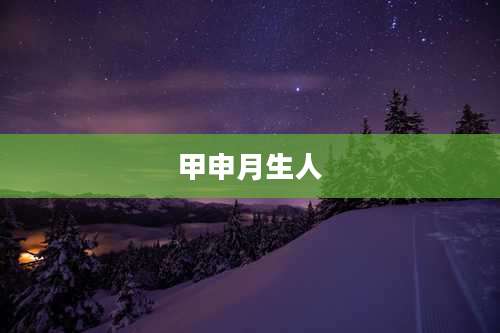 甲申月生人