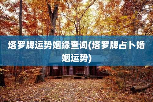 塔罗牌运势姻缘查询(塔罗牌占卜婚姻运势)