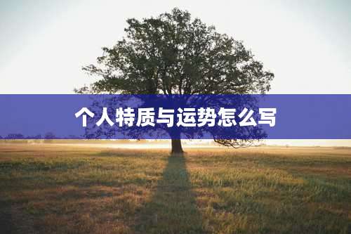 个人特质与运势怎么写