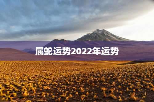 属蛇运势2022年运势