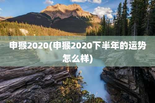 申猴2020(申猴2020下半年的运势怎么样)
