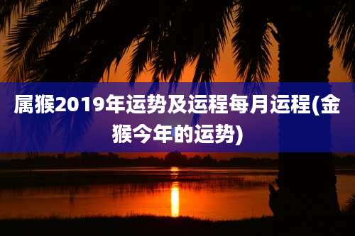 属猴2019年运势及运程每月运程(金猴今年的运势)