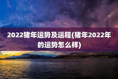 2022猪年运势及运程(猪年2022年的运势怎么样)