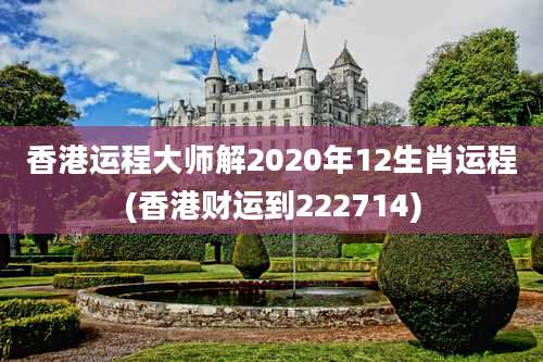 香港运程大师解2020年12生肖运程(香港财运到222714)