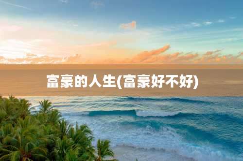 富豪的人生(富豪好不好)