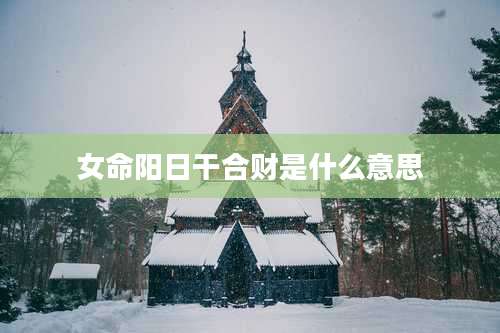 女命阳日干合财是什么意思
