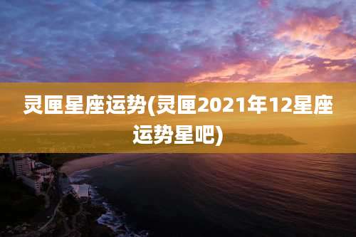 灵匣星座运势(灵匣2021年12星座运势星吧)