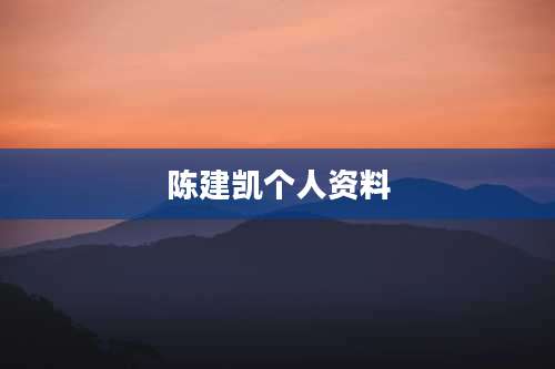 陈建凯个人资料