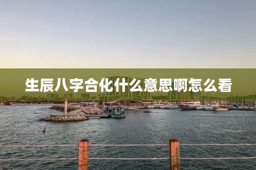 生辰八字合化什么意思啊怎么看
