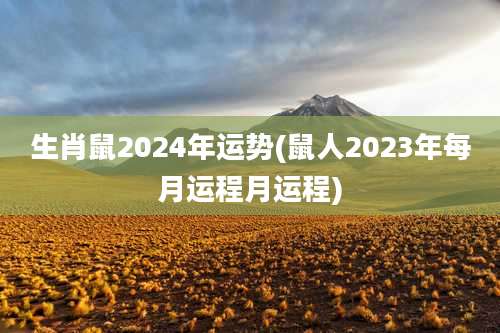 生肖鼠2024年运势(鼠人2023年每月运程月运程)