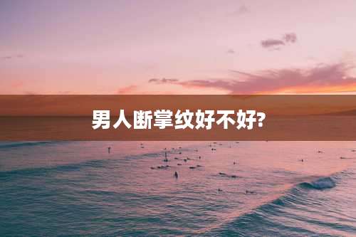 男人断掌纹好不好?