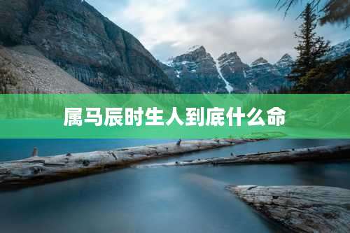 属马辰时生人到底什么命