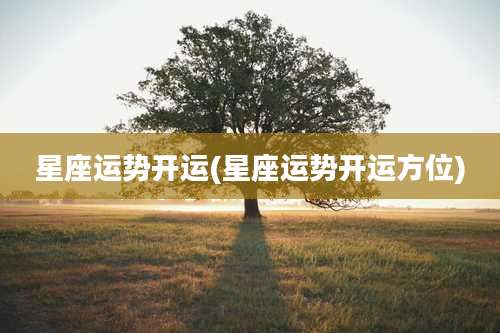 星座运势开运(星座运势开运方位)
