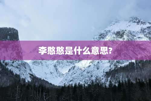 李憨憨是什么意思?