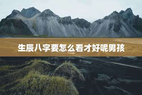 生辰八字要怎么看才好呢男孩