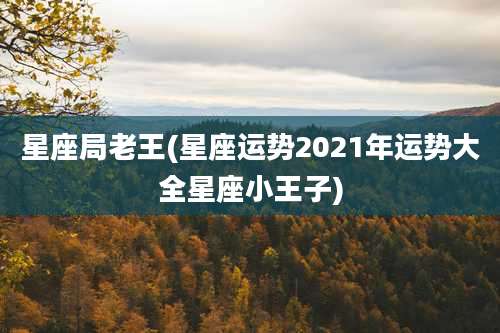 星座局老王(星座运势2021年运势大全星座小王子)