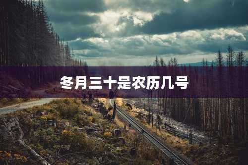 冬月三十是农历几号