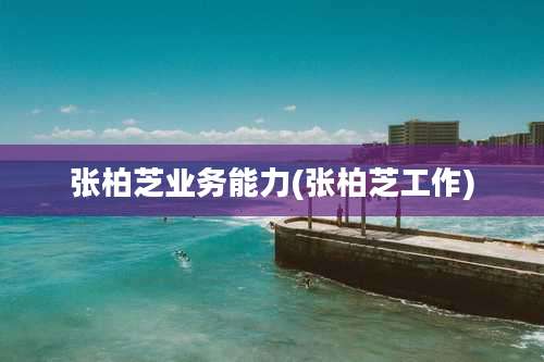 张柏芝业务能力(张柏芝工作)