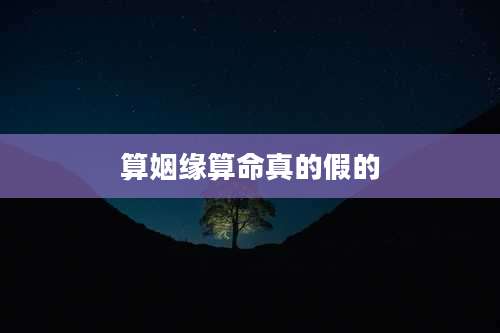 算姻缘算命真的假的