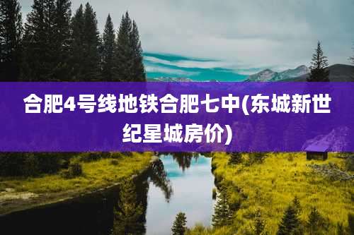 合肥4号线地铁合肥七中(东城新世纪星城房价)