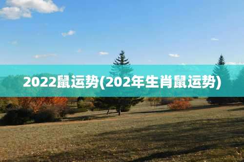 2022鼠运势(202年生肖鼠运势)