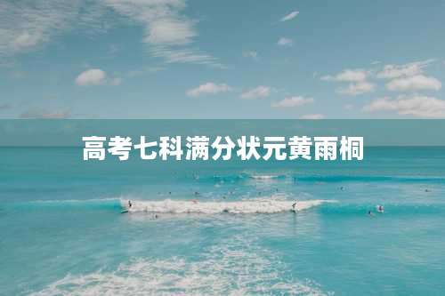 高考七科满分状元黄雨桐