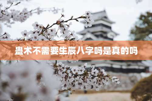 蛊术不需要生辰八字吗是真的吗