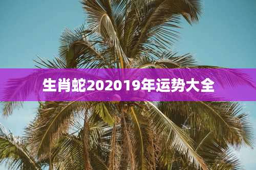 生肖蛇202019年运势大全