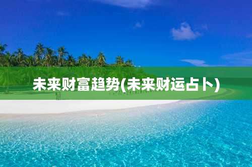 未来财富趋势(未来财运占卜)