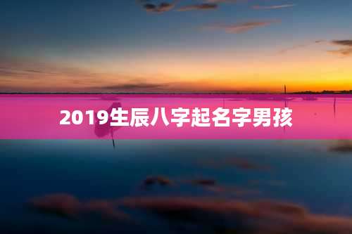 2019生辰八字起名字男孩