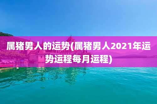 属猪男人的运势(属猪男人2021年运势运程每月运程)